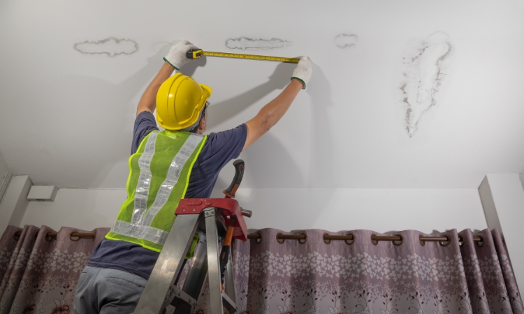 water damaged ceiling repair